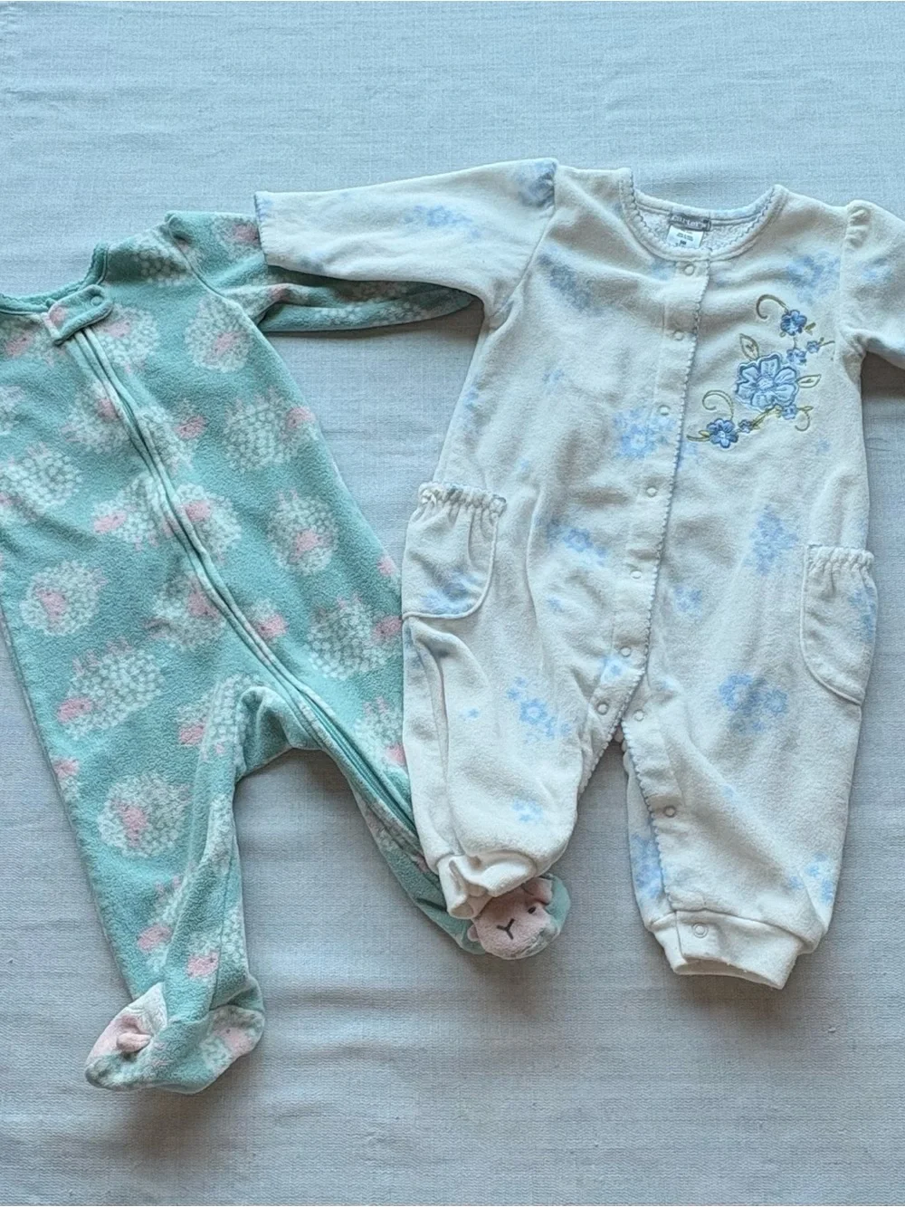 Carter's Multi-Color Baby Fleece One-Piece Footies - Pink, Mint, Red, Purple